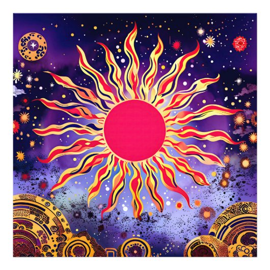 Impression Photo "Le feu de la danse du Cosmos" Le Soleil (Devant)