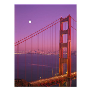 Impression Photo Le Golden Gate Bridge peu après le coucher du sole