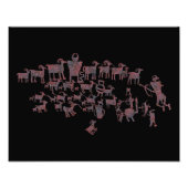 Impression Photo Le grand panneau pétroglyphe de chasse (Devant)