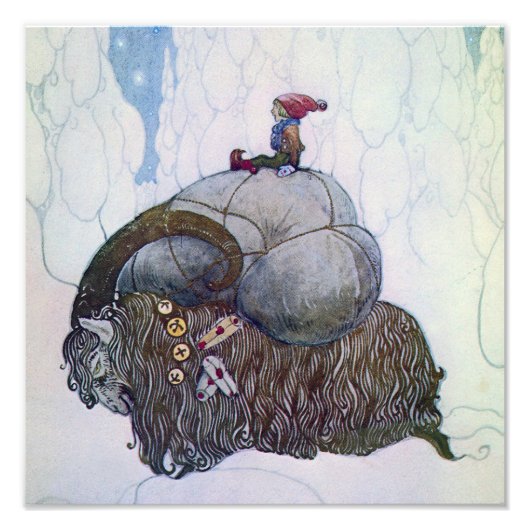 Impression Photo « Le Julbock » Chèvre de Noël par John Bauer (Devant)