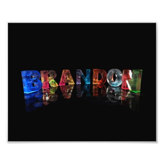 Impression Photo Le nom Brandon en lumières 3D (Devant)