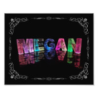 Le nom Megan en lumières 3D (photo)