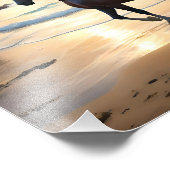 Impression Photo Le Palomino Horse Sur La Plage, (Coin)