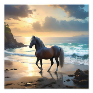Impression Photo Le Palomino Horse Sur La Plage,