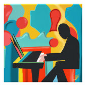 Impression Photo Le Pianiste - Peinture à l'huile originale (Devant)