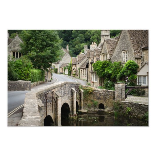 Impression Photo Le pont à Castle Combe, Royaume-Uni (Devant)