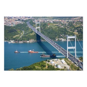 Impression Photo Le pont Fatih Sultan Mehmet au-dessus du Bosphore,