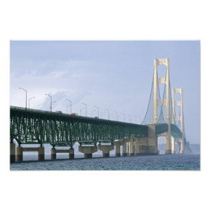 Impression Photo Le pont Mackinac enjambant les détroits de 2