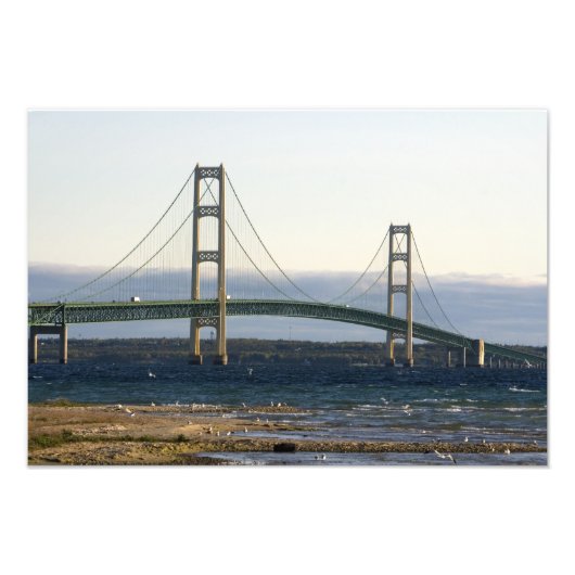 Impression Photo Le pont Mackinac qui enjambe le détroit de 4 (Devant)