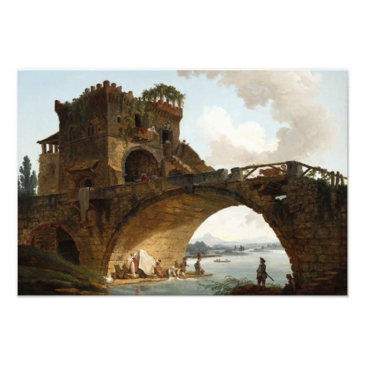 Impression Photo Le Ponte Salario, 1775 par Hubert Robert (Devant)