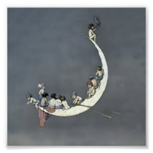 Impression Photo "Le premier voyage de la Lune" par W Heath Robinso