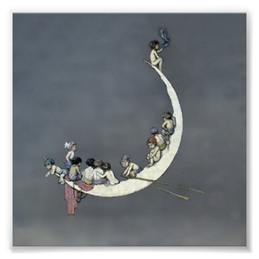 Impression Photo "Le premier voyage de la Lune" par W Heath Robinso (Devant)