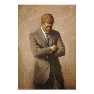 Impression Photo Le président américain John Kennedy Portrait peint