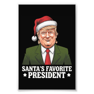 Impression Photo Le président préféré du Père Noël drôle Trump Noël