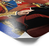 Impression Photo Le roi Charles III avec drapeau britannique (Coin)