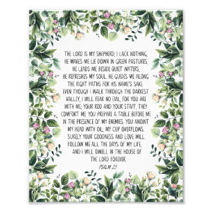 Impression Photo Le Seigneur est mon Pasteur, Psaume 23, Verse de l