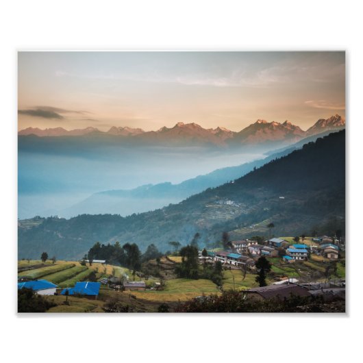 Impression Photo Le Sun Rising sur le village de Sermathang (Devant)