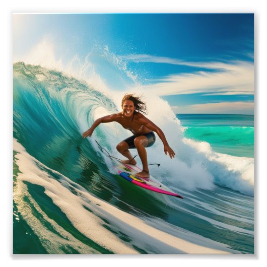 Impression Photo Le surf d'une mer américaine (Devant)