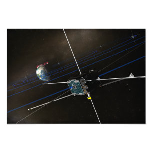 Impression Photo Le vaisseau spatial de cinq THEMIS en orbite