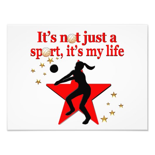 IMPRESSION PHOTO LE VOLLEYBALL ROUGE EST MON DESIGN DE VIE (Devant)