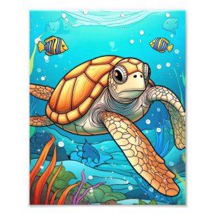 Impression Photo Le voyage d'une tortue de mer