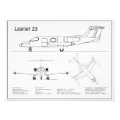 Impression Photo Learjet 23 - Plan de dessin du plan d'avion BD (Devant)