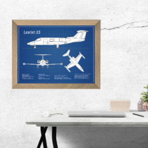 Impression Photo Learjet 23 - Plan de dessin du plan directeur de l
