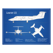 Impression Photo Learjet 23 - Plan de dessin du plan directeur de l (Devant)