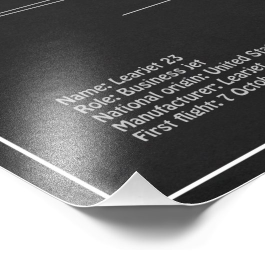 Impression Photo Learjet 23 - Plans de dessin du plan directeur de  (Coin)