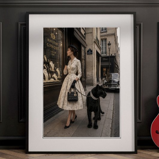 Impression Photo Lèche-vitrine avec une panthère noire