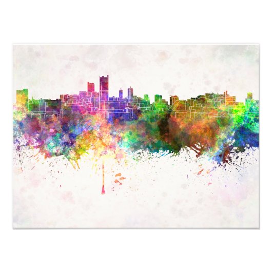 Impression Photo Leeds skyline in background watercolor (Devant)