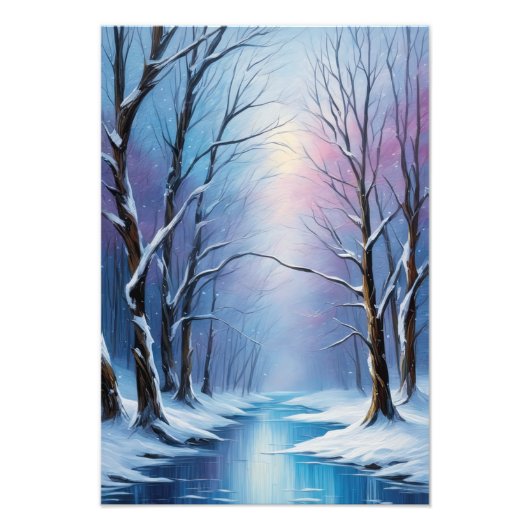 Impression Photo L'élégance de l'hiver, la forêt de neige (Devant)