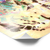 Impression Photo Léopard des neiges fleurs tropicales animal hawaïe (Coin)