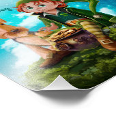 Impression Photo Leprechaun garçon, Irish Terrier et pot d'or (Coin)