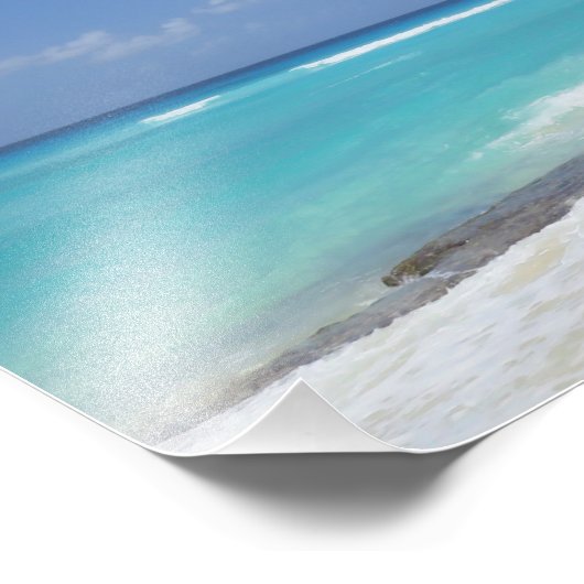 Impression Photo Les caraïbes de la plage de Palm Tree (Coin)