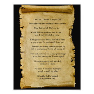 Impression Photo Les dix commandements du chat