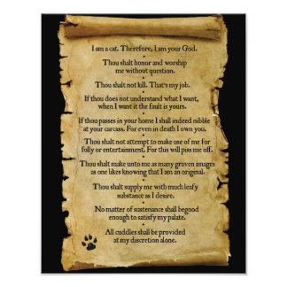Impression Photo Les dix commandements du chat