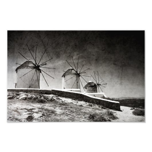 Impression Photo Les éoliennes de Mykonos 2 - Imprimer (Devant)