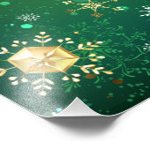 Impression Photo Les flocons dorés de Noël sur l'Arrière - plan ver (Coin)