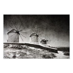 Impression Photo Les moulins à vent de Mykonos 2 - copie