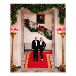 Impression Photo Les pas de Noël Président Donald Trump & Melania