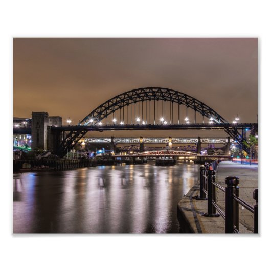 Impression Photo Les ponts Tyne la nuit (Devant)