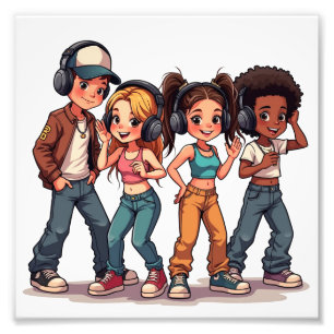 Impression Photo Les quatre amis artistes