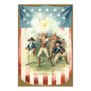 Impression Photo L'esprit du drapeau des États-Unis de 76 batteurs