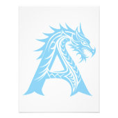 Impression Photo Lettre A de style dragon, alphabet du dragon, mono (Devant)