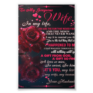 Impression Photo Lettre À Mon Cadeau Femme, Couple Love Cadeau Mari
