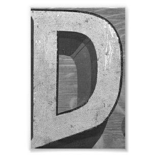 Impression Photo Lettre D4 4x6 noir et blanc d'alphabet