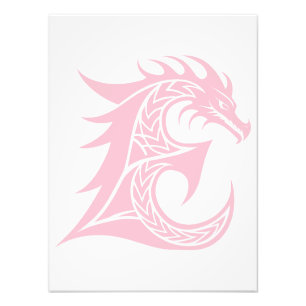 Impression Photo Lettre E de style dragon, Alphabet Dragon, Monogra