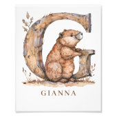Impression Photo Lettre G Alphabet des Animaux pour Enfants Affiche (Devant)