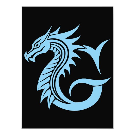 Impression Photo Lettre G de style dragon, alphabet du dragon, mono (Devant)